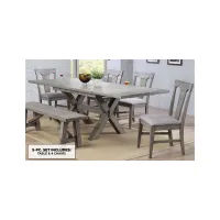 Graystone 5-pc. Dining Set w/ Upholstered Chairs in Burnished Gray by ECI