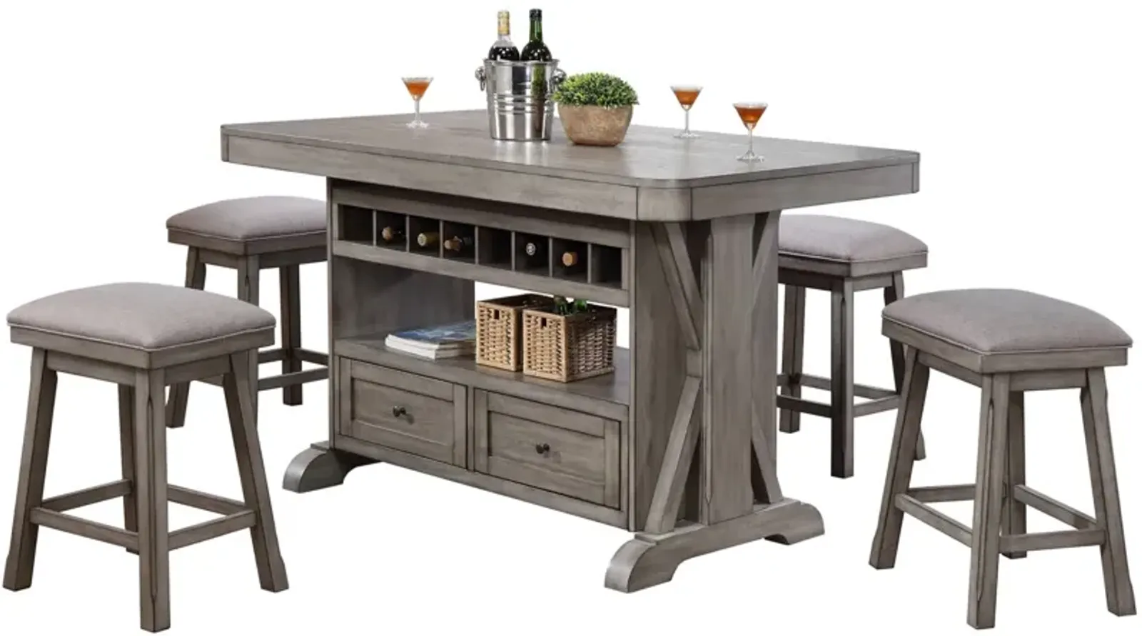 Graystone 5-pc. Kitchen Island Set