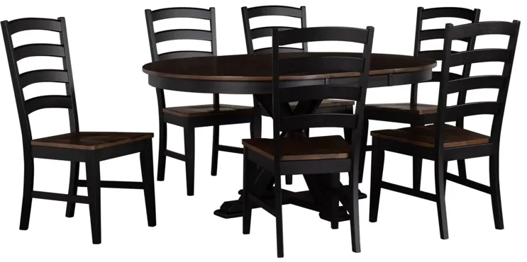 Stone Creek 7-pc. Dining Set in Chickory/Black by A-America