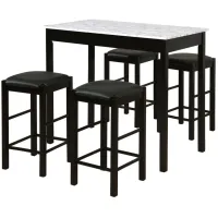 Lancer 5-pc. Counter-Height Dining Set in Black by Linon Home Decor