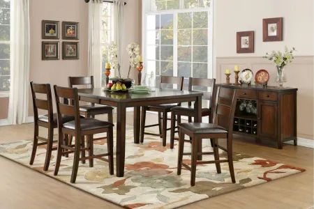 Flannigan 7-pc Counter Height Dining Set in Cherry by Homelegance