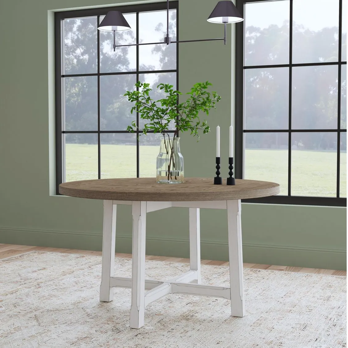 Melody Round Dining Table in White by Flexsteel