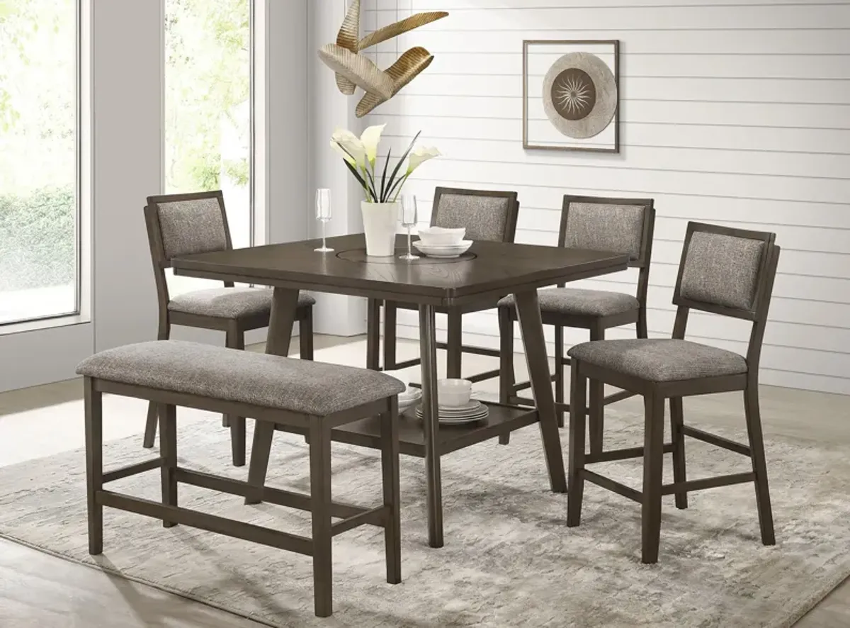 Ember 6-pc. Counter Height Dining Set in Dark Grey by Crown Mark