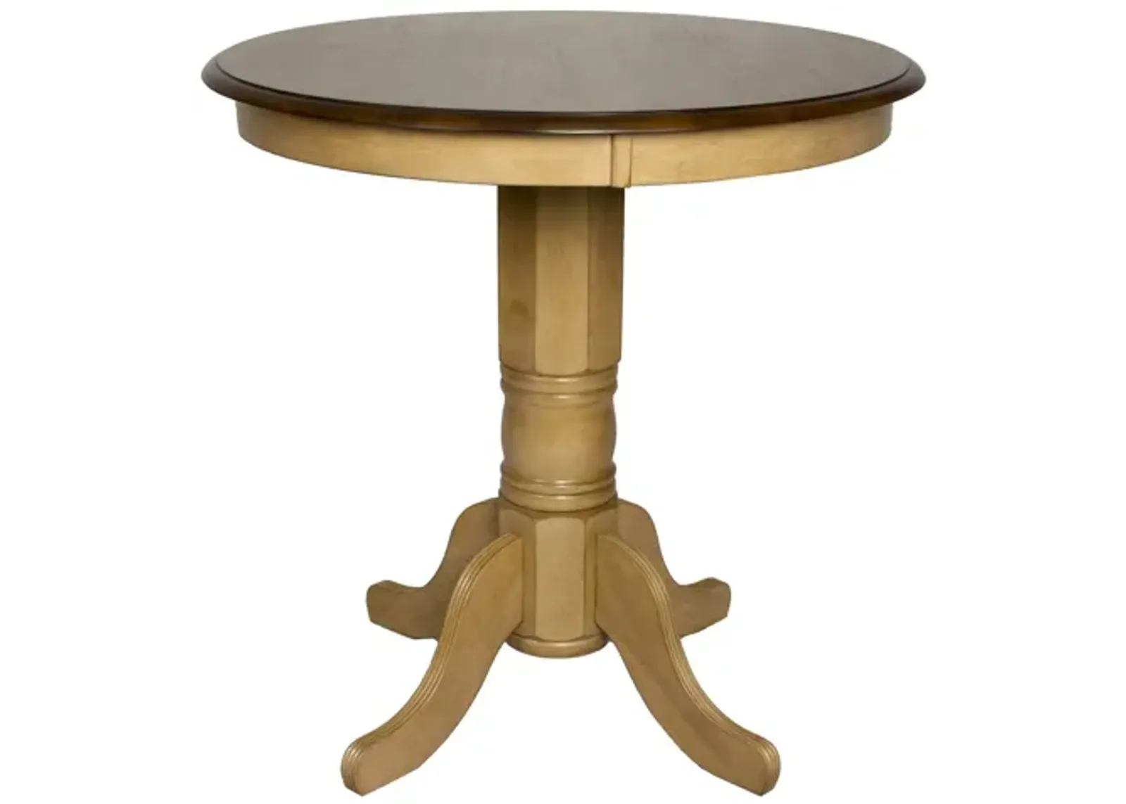 Brook Round Dining Table in Wheat and Pecan by Sunset Trading