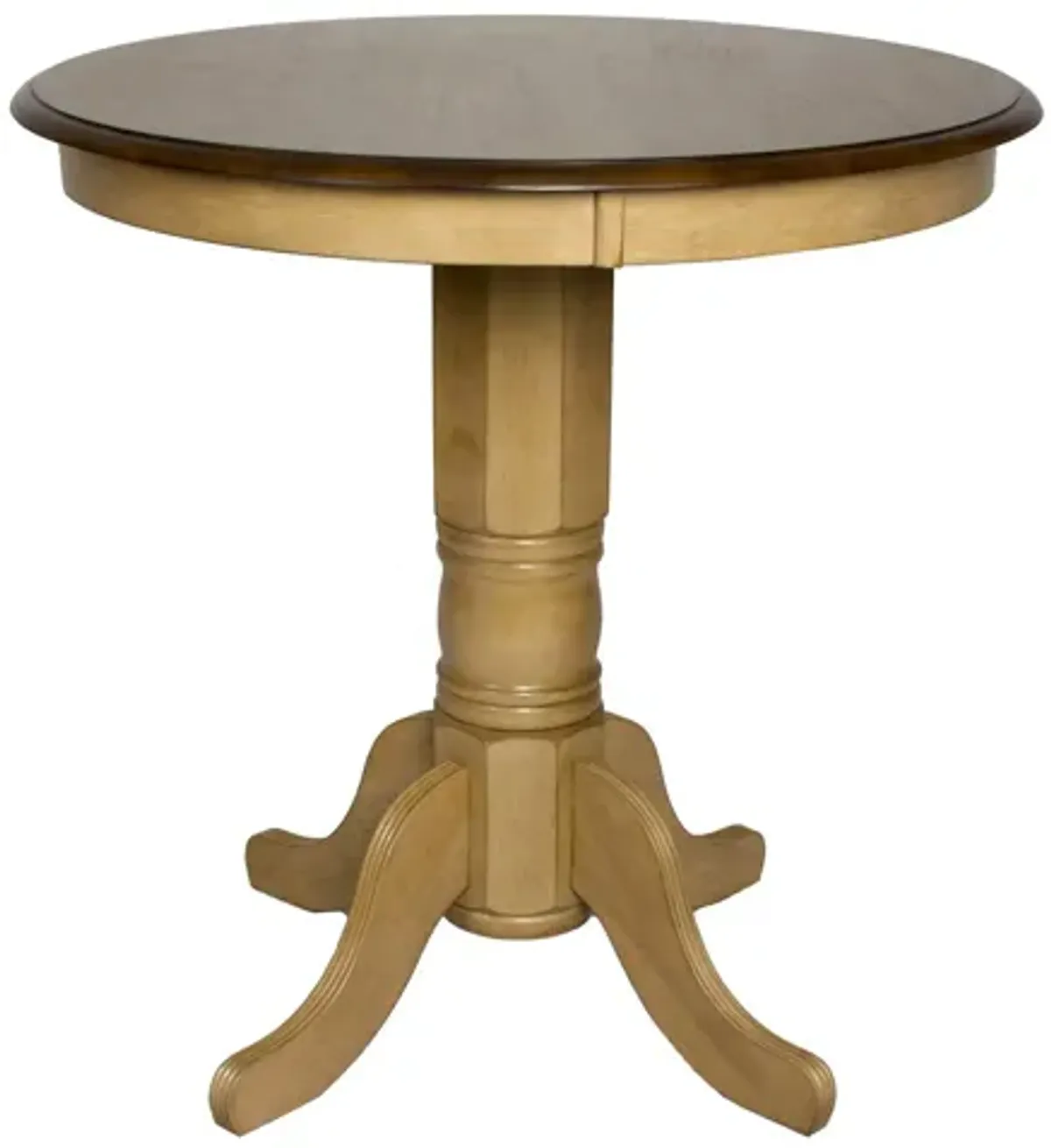 Brook Round Dining Table in Wheat and Pecan by Sunset Trading