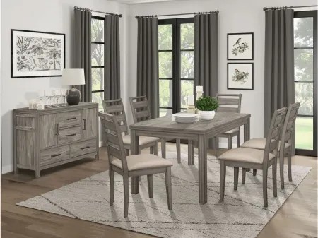 Fontaine 7-pc Dining Set in Weathered Gray by Homelegance