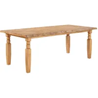 Logans Edge Leg Dining Table in Natural Wood by ECI