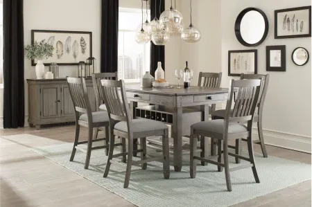 Lark 7-pc. Counter Height Dining Room Set in Antique Gray by Homelegance