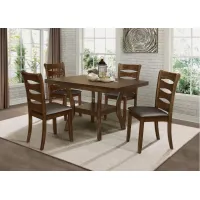Coring 5-pc. Dining Room Set in Brown by Homelegance