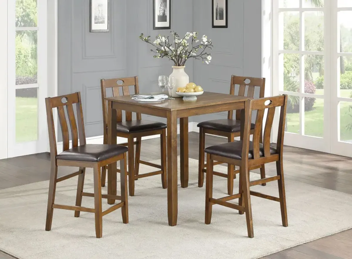 Kaydee 5-pc Counter Height Dining Set in Brown by Homelegance