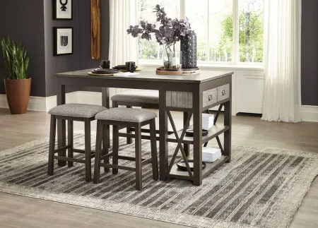 Pike 4-pc Counter Height Dining Set in Gray by Homelegance
