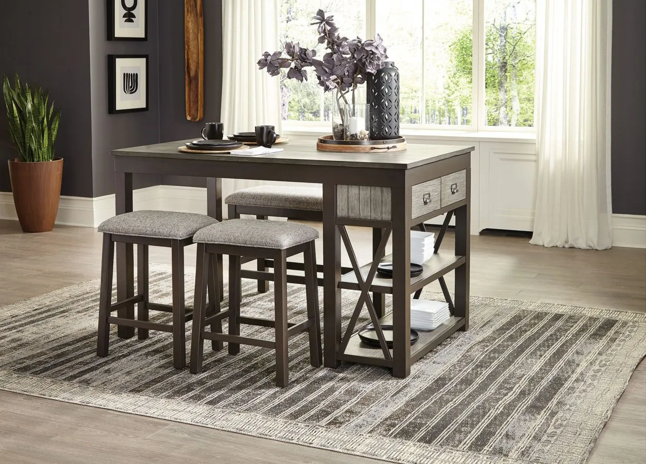 Pike 4-pc. Counter Height Dining Set in Gray by Homelegance