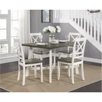 Samuel 5-pc. Dining Set in 2-Tone Finish (Antique White and Cherry) by Homelegance
