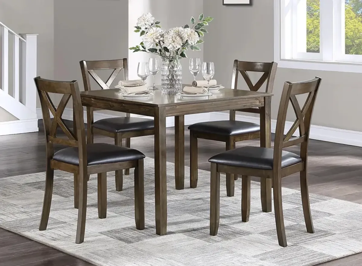 Camille 5-pc Dining Set in Charcoal Brown by Homelegance