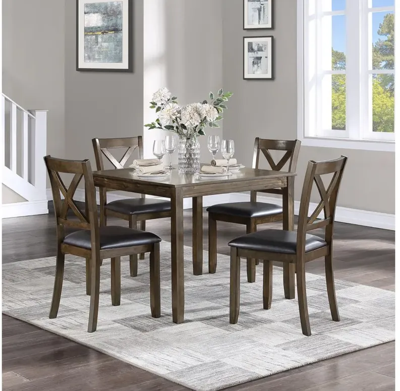 Camille 5-pc Dining Set in Charcoal Brown by Homelegance