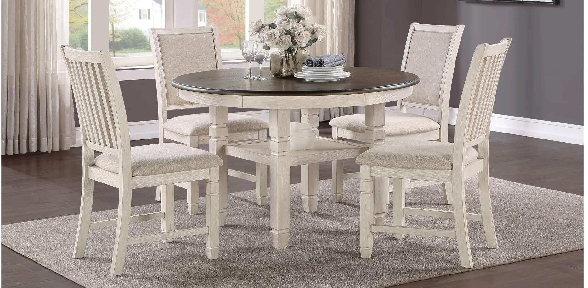 Arlana 5-pc Dining Set in Antique White by Homelegance