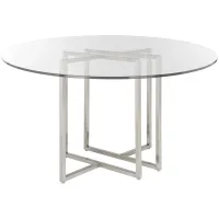 Legend 48" Round Table in Silver by EuroStyle