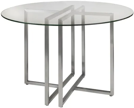 Legend 42" Round Dining Table in Silver by EuroStyle