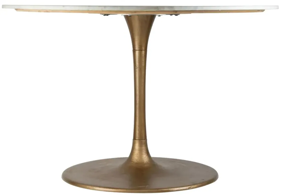 Ithaca Dining Table in White, Gold by Zuo Modern