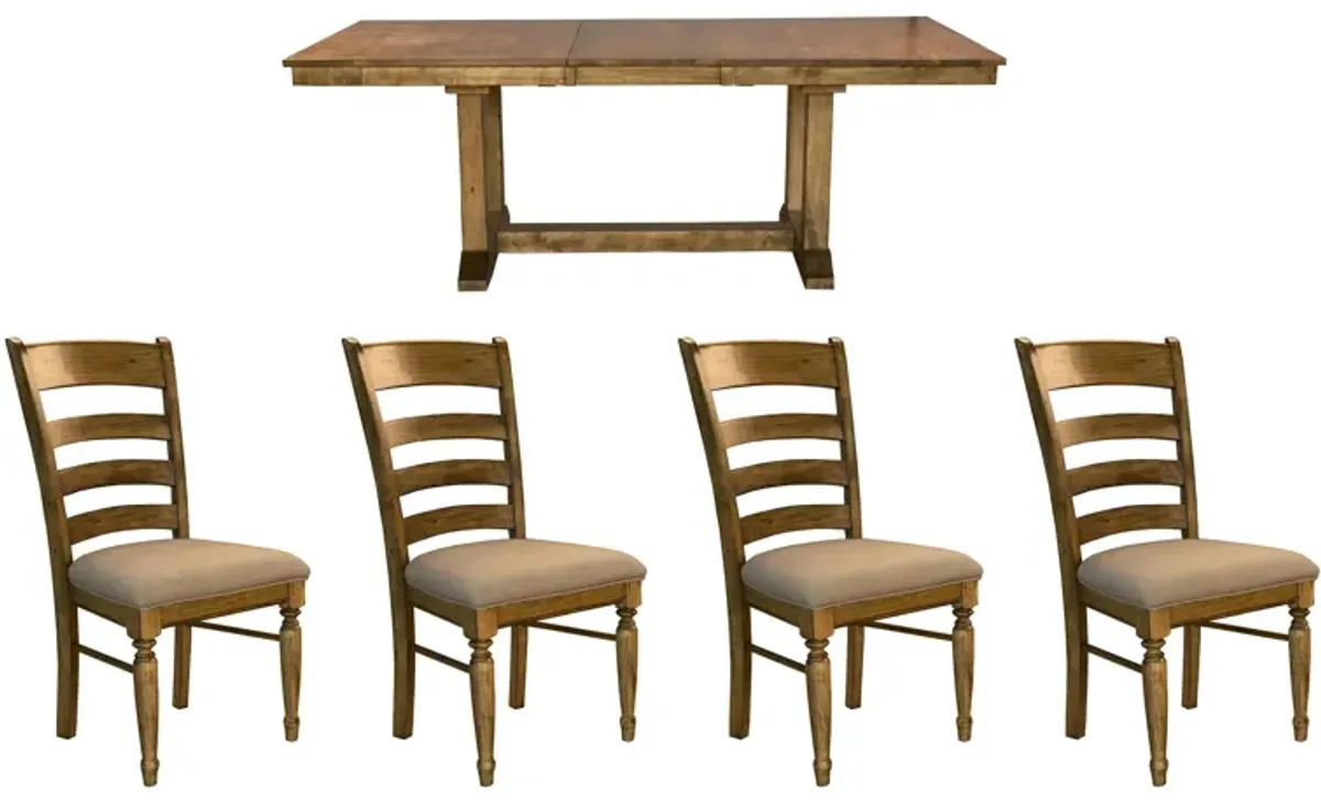 Bennett 5-pc. Dining Set in Smoky Quartz by A-America