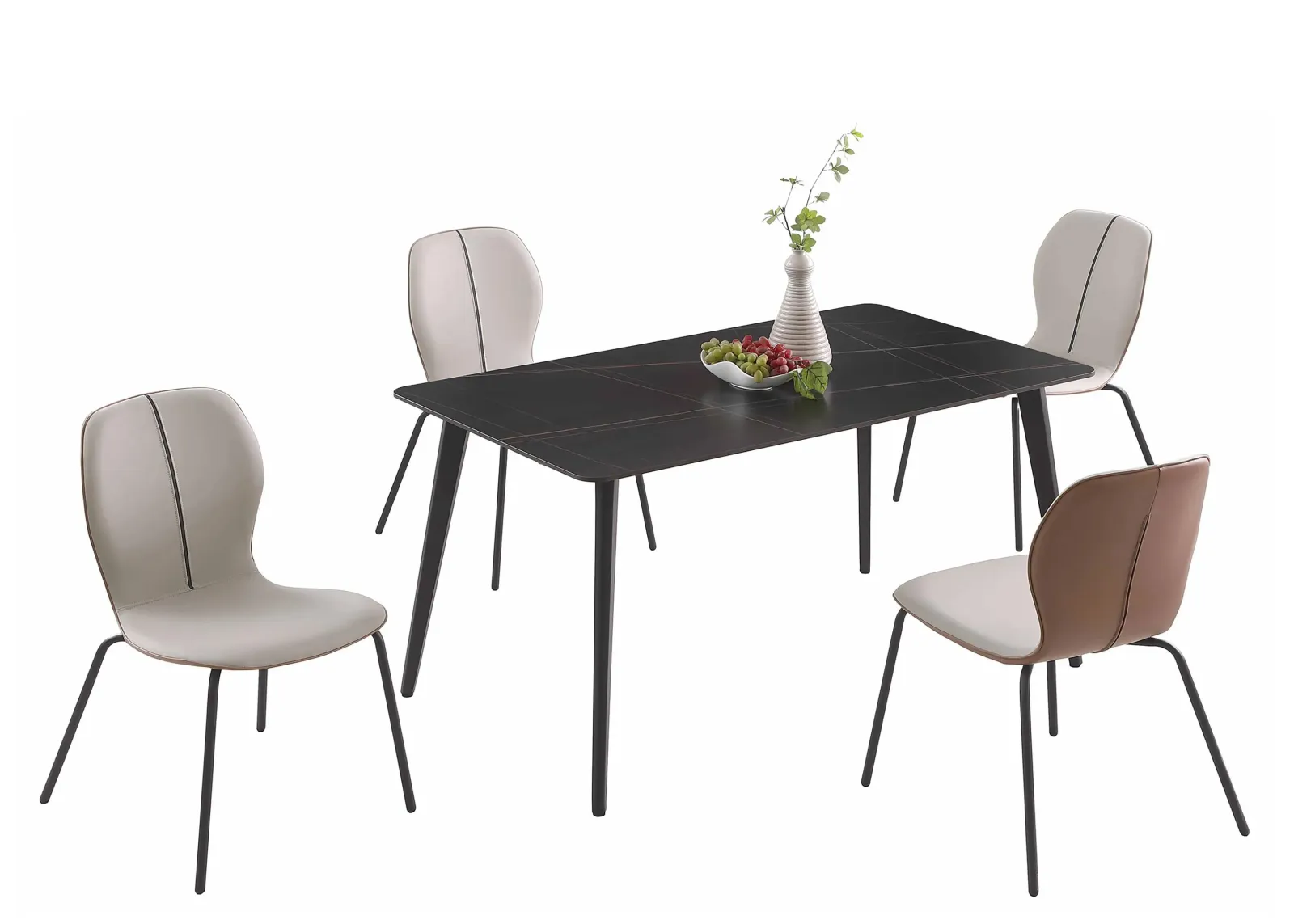 Hannah 5-pc. Dining Set in Black by Chintaly Imports