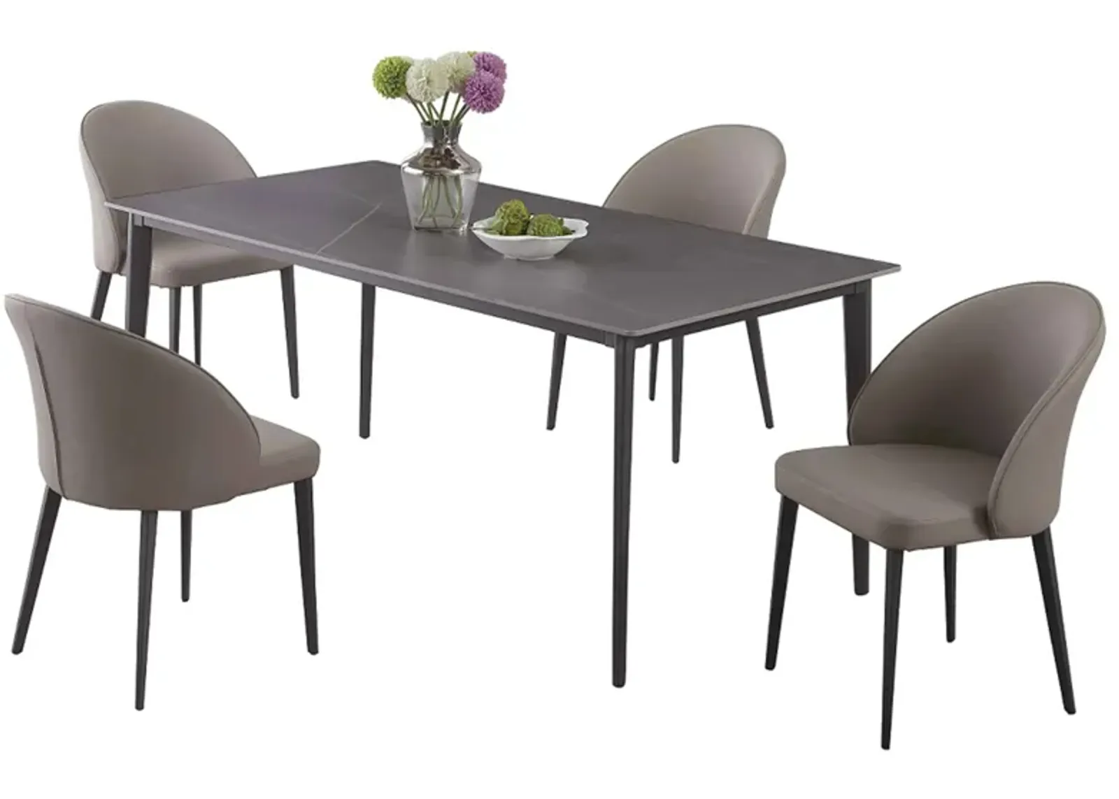 Kate 5-pc. Dining Set in Gray;Black by Chintaly Imports