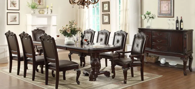 Madilynn 7-pc. Dining Set in Dark Cherry by Crown Mark