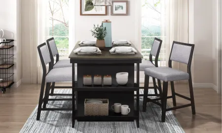 Adina Dining Table in 2-Tone (Gray and Black) by Homelegance