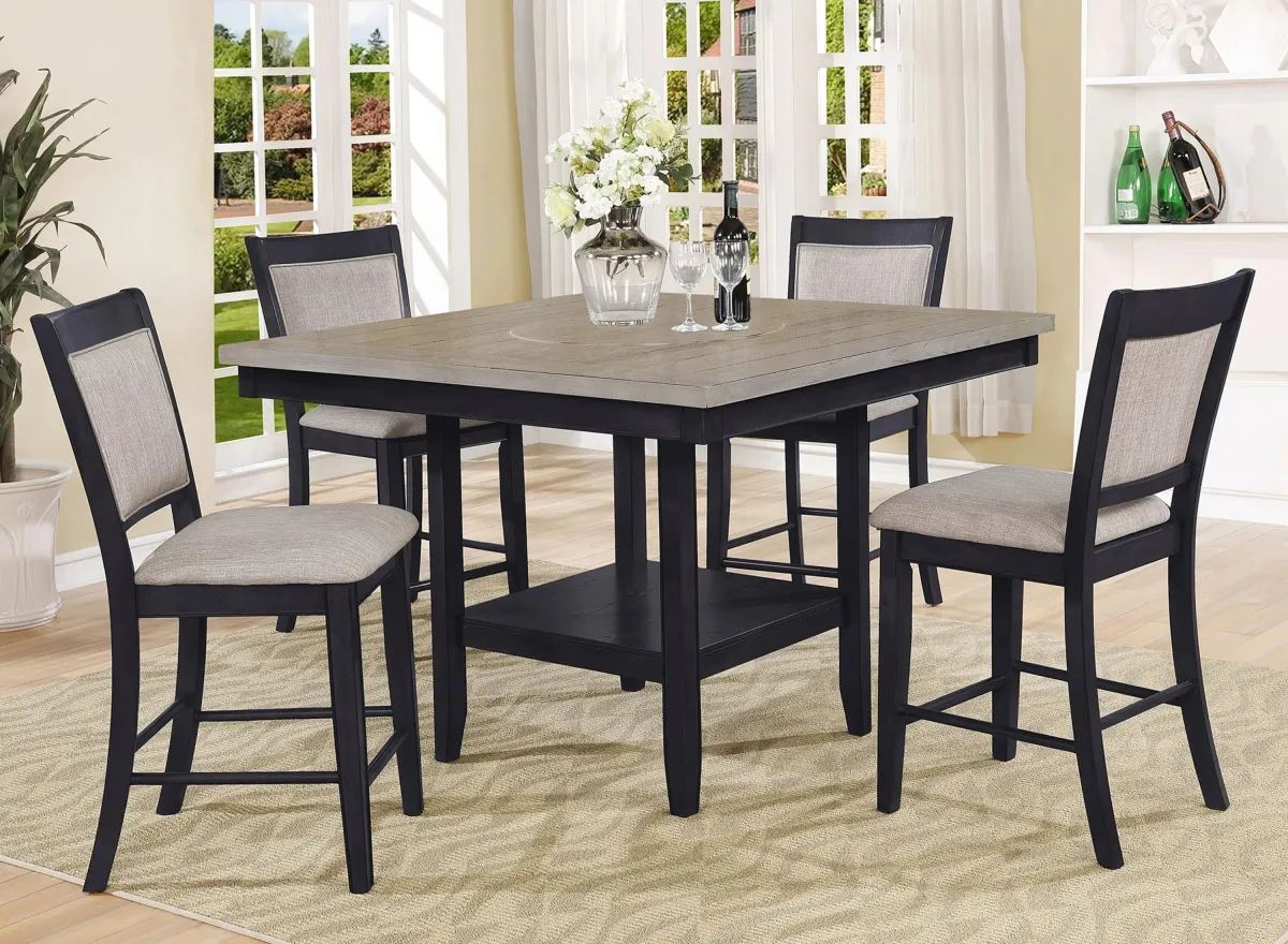 Fulton 5-pc. Counter Height Dining Set in Light Grey / Black by Crown Mark