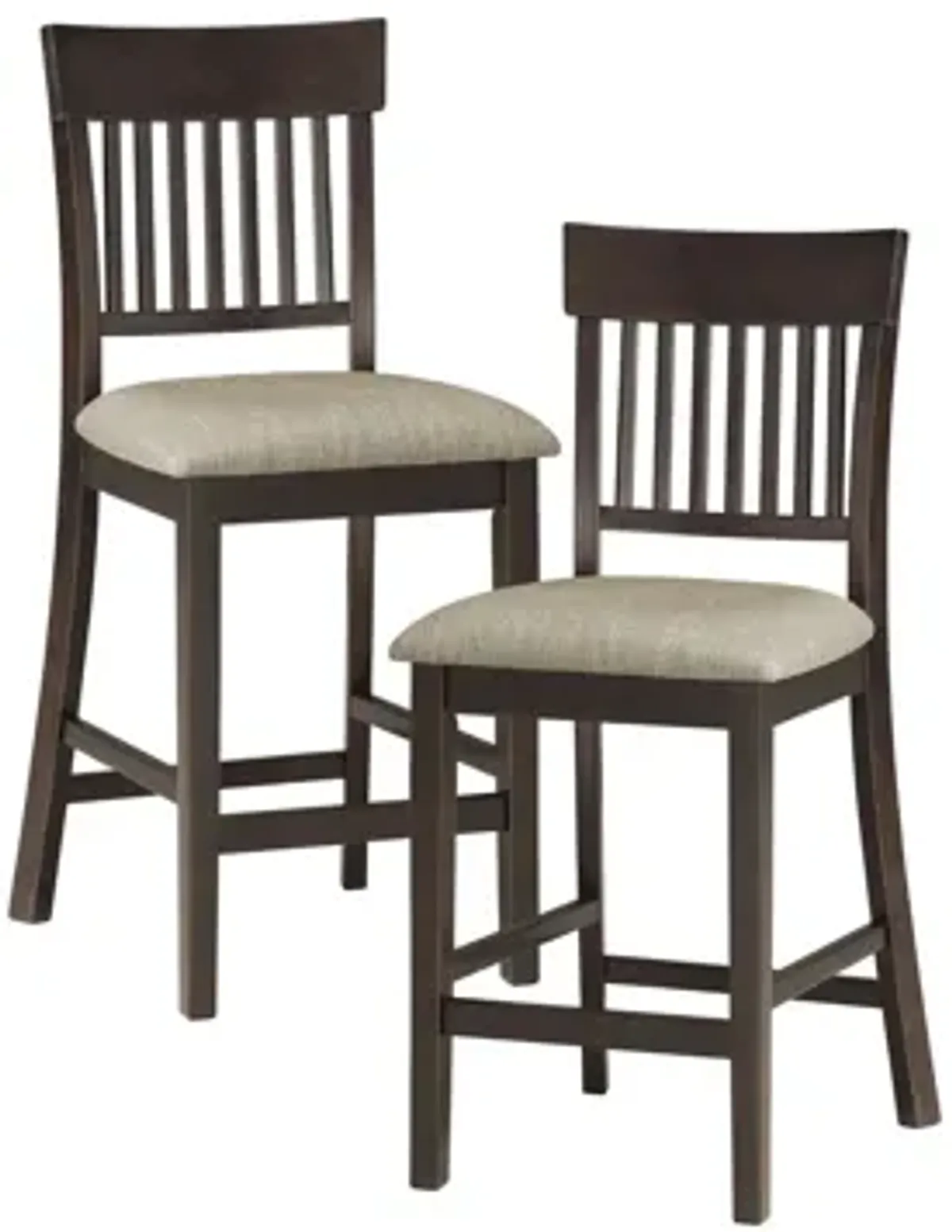 Elmore 7-pc. Counter Height Dining Set With Slat Back Chairs in Dark Brown by Homelegance