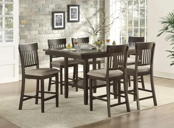 Elmore 7-pc. Counter Height Dining Set With Slat Back Chairs