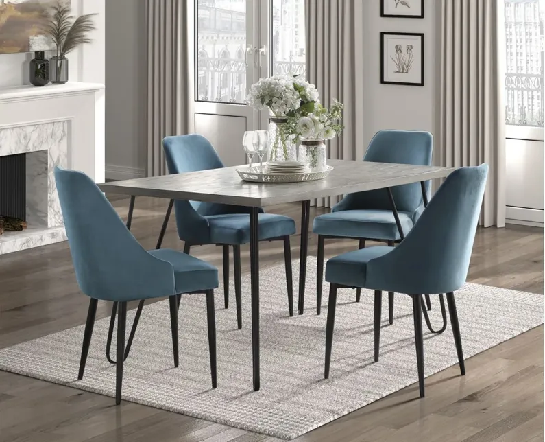 Weston 5-pc Dining Set in Blue by Homelegance