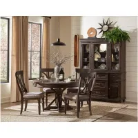 Verano 5-pc. Round Dining Set in Driftwood Charcoal by Homelegance