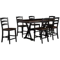 Stone Creek 7-pc. Counter-Height Dining Set in Chickory/Black by A-America