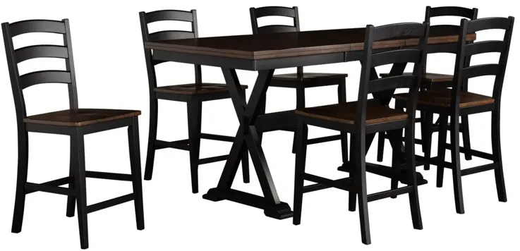 Stone Creek 7-pc. Counter-Height Dining Set in Chickory/Black by A-America