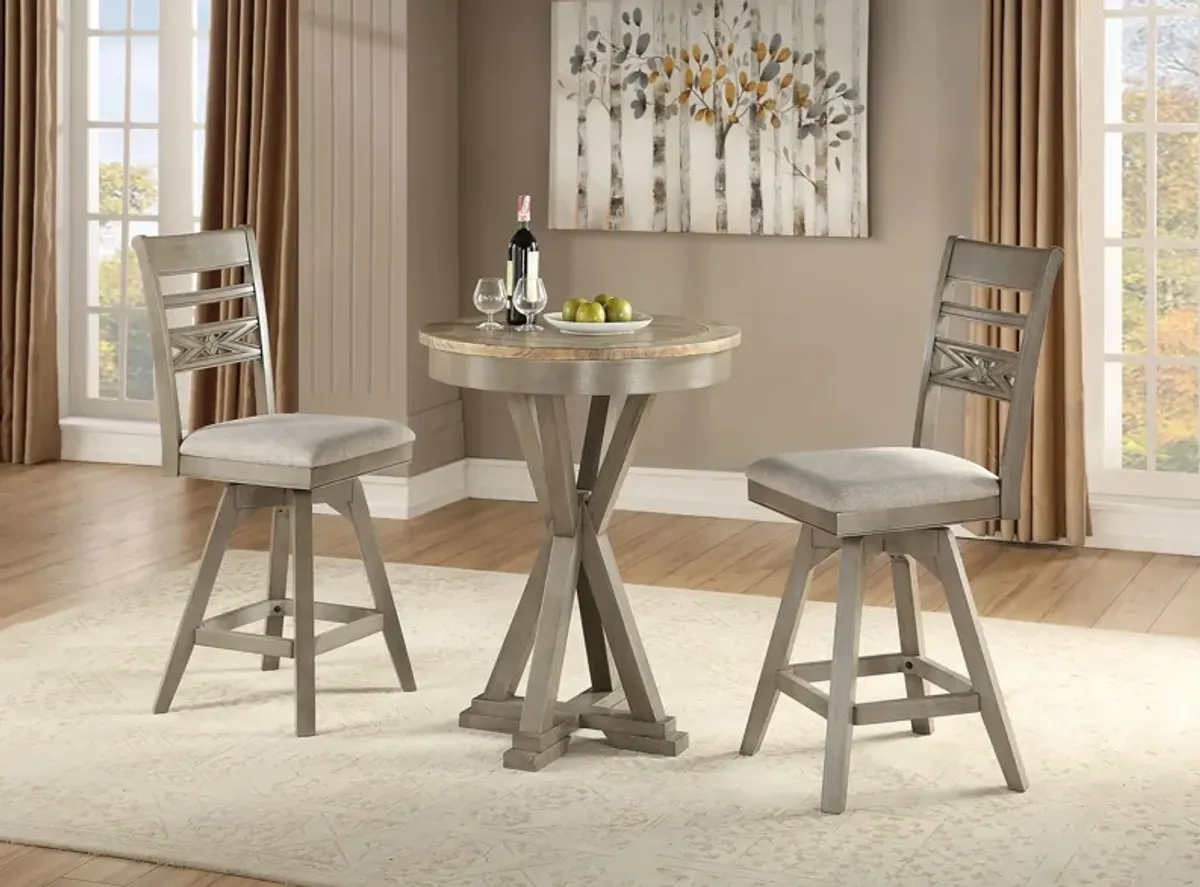 Pine Crest 3-pc. Bar-Height Dining Set in Distressed Pine by ECI