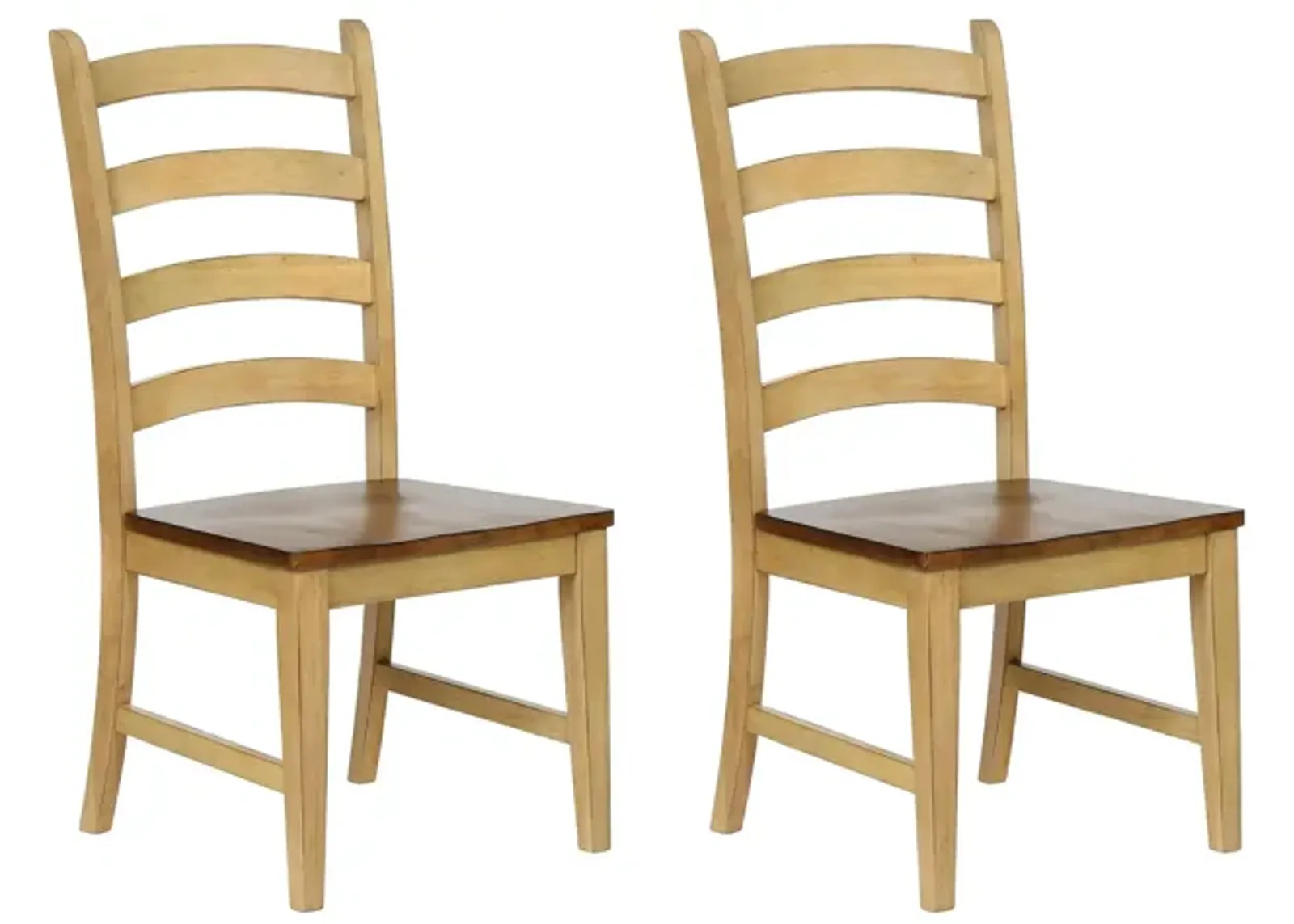 Brook Ladder Back Side Chair: Set of 2 in Wheat and Pecan by Sunset Trading