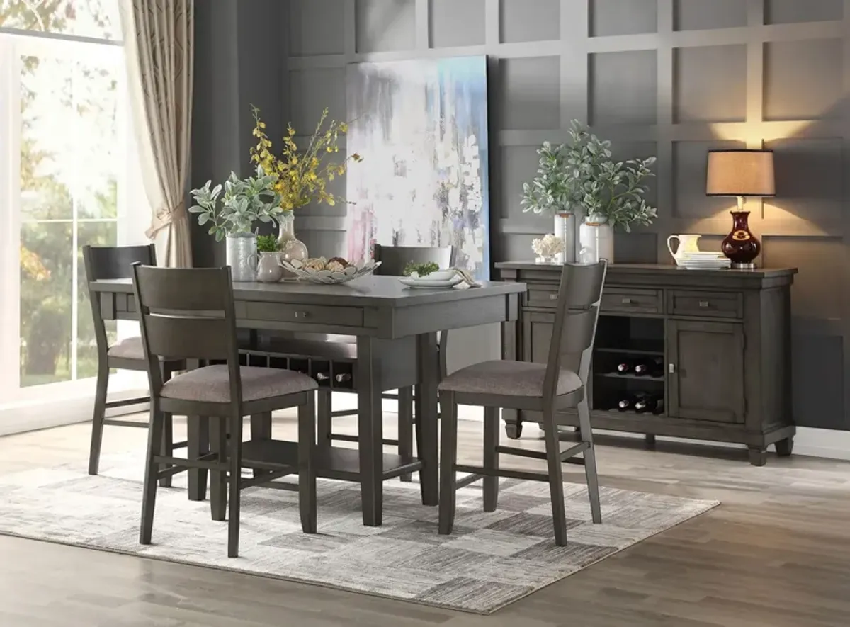 Brindle 5-pc Counter Height Dining Room Set in Gray by Homelegance