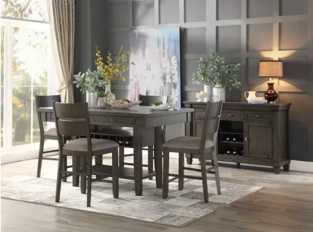 Brindle 5-pc Counter Height Dining Room Set in Gray by Homelegance