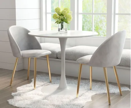 Opus Dining Table in White by Zuo Modern