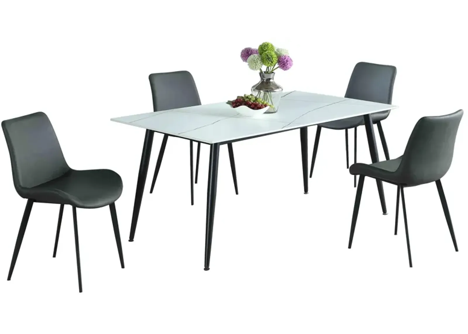 Mary 5-pc. Dining Set in Gray by Chintaly Imports