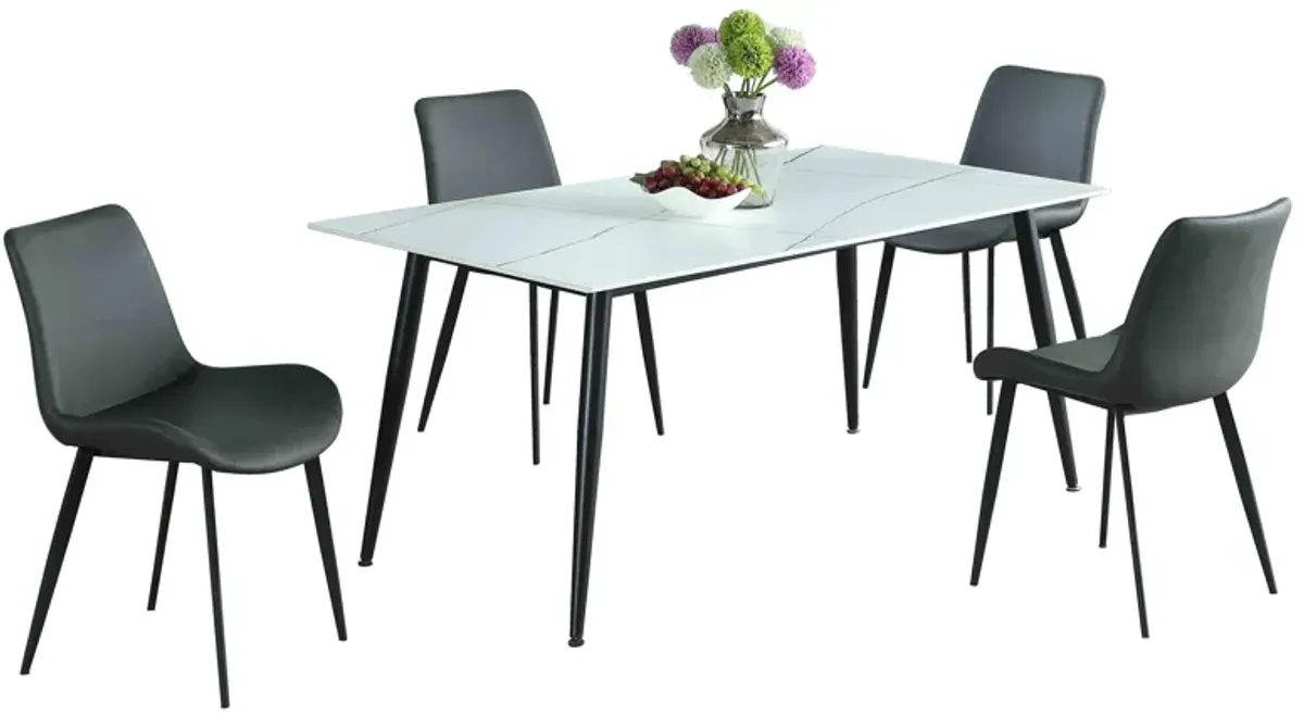 Mary 5-pc. Dining Set in Gray by Chintaly Imports