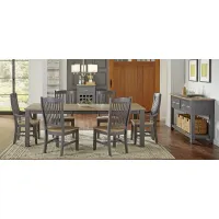Port Townsend 7-pc. Rectangular Dining Set in Gull Gray-Seaside Pine by A-America
