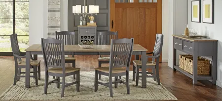 Port Townsend 7-pc. Rectangular Dining Set in Gull Gray-Seaside Pine by A-America