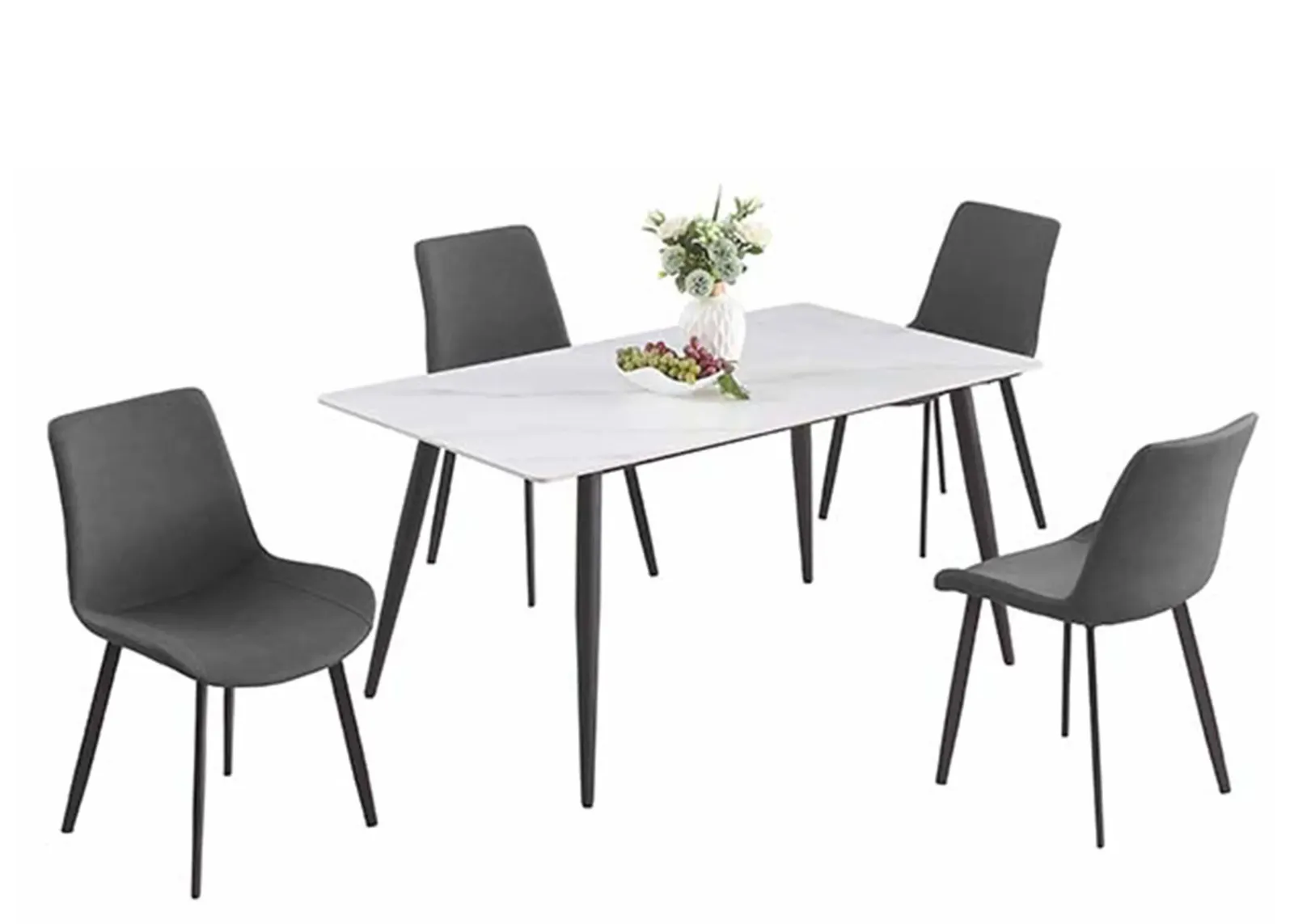 Kingsley 5-pc. Dining Set in Black;White by Chintaly Imports