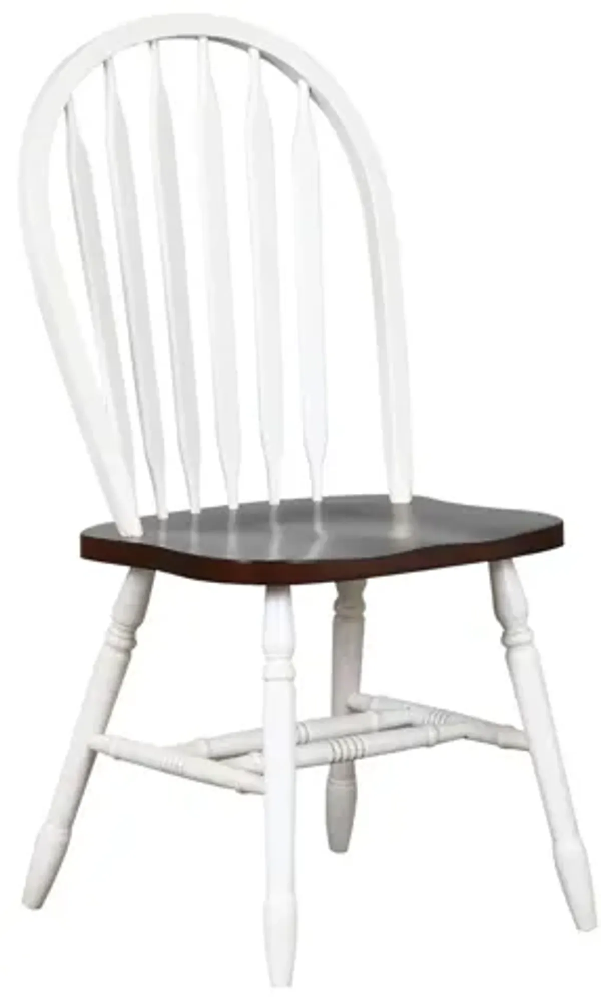 Fenway Arrowback Dining Chair: Set of 2 in Antique White/Chestnut by Sunset Trading