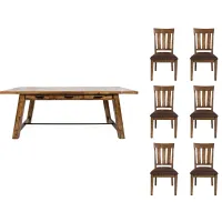 Cannon Valley 7-pc. Trestle Dining Set in Brown / Distressed Natural by Jofran