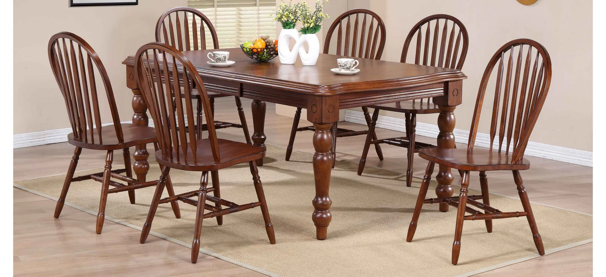 Fenway 7-pc. Dining Set in Chestnut by Sunset Trading