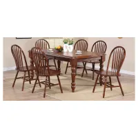 Fenway 7-pc. Dining Set in Chestnut by Sunset Trading