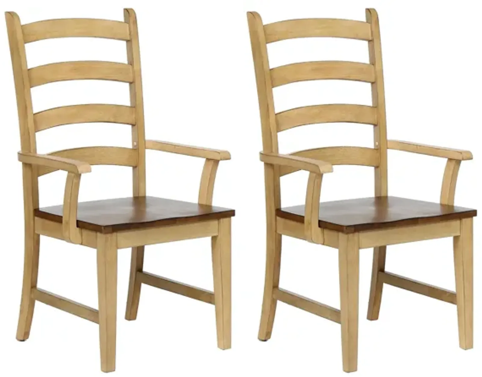 Brook Ladder Back Dining Arm Chair: Set of 2